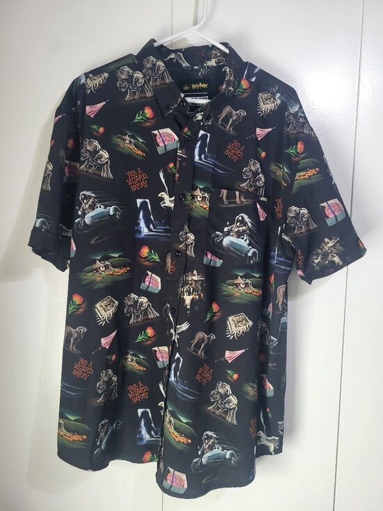 RSVLTS Other - RSVLTS Harry Potter “Yer A Wizard, Harry” Mens XXL Button Up Shirt Kunuflex
